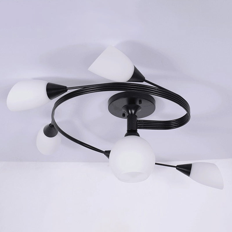 American Pastoral Style Semi Flush Mount Light Fixture Special Shape Ceiling Flush Mount for Living Room