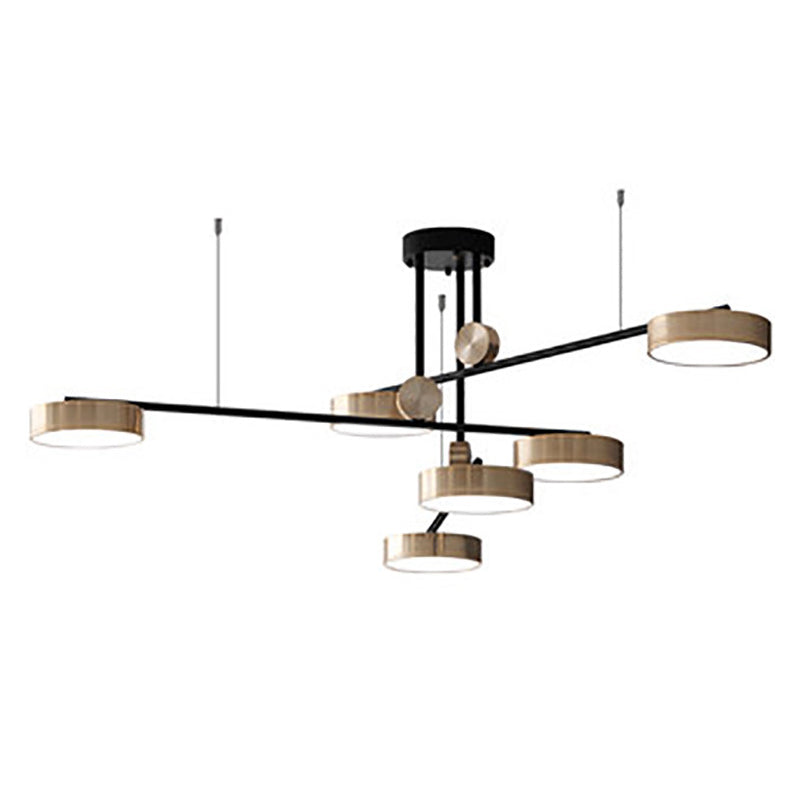 Gold Metall Pendelleuchte Licht aus der Mitte des Jahrhunderts modern