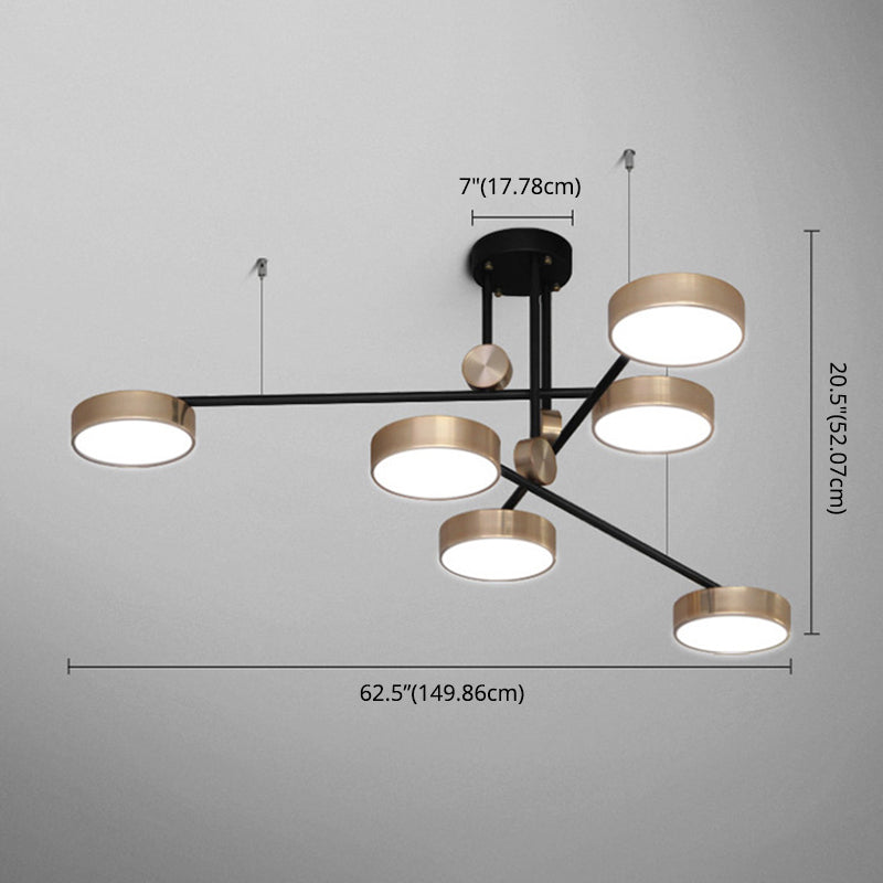 Gold Metall Pendelleuchte Licht aus der Mitte des Jahrhunderts modern