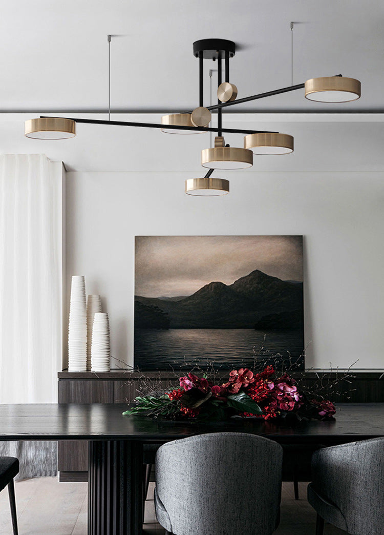 Gold Metall Pendelleuchte Licht aus der Mitte des Jahrhunderts modern