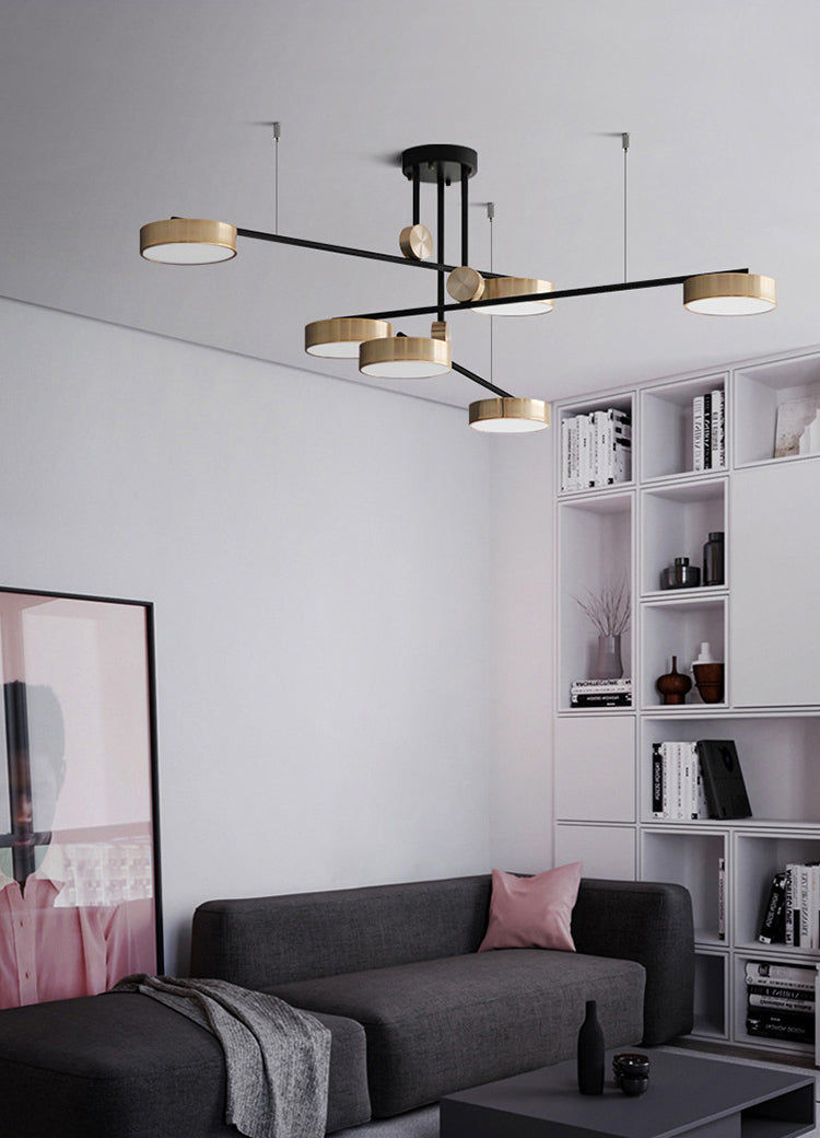 Gold Metall Pendelleuchte Licht aus der Mitte des Jahrhunderts modern