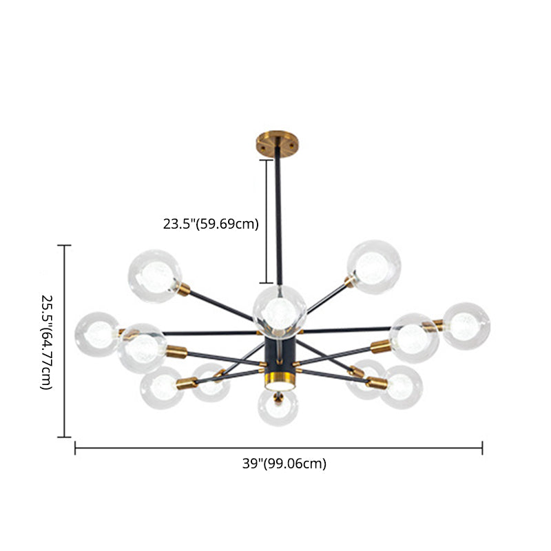 12 lámpara de vaso claro lámpara de lámpara minimalista accesorio de iluminación de lámpara de lámpara en negro
