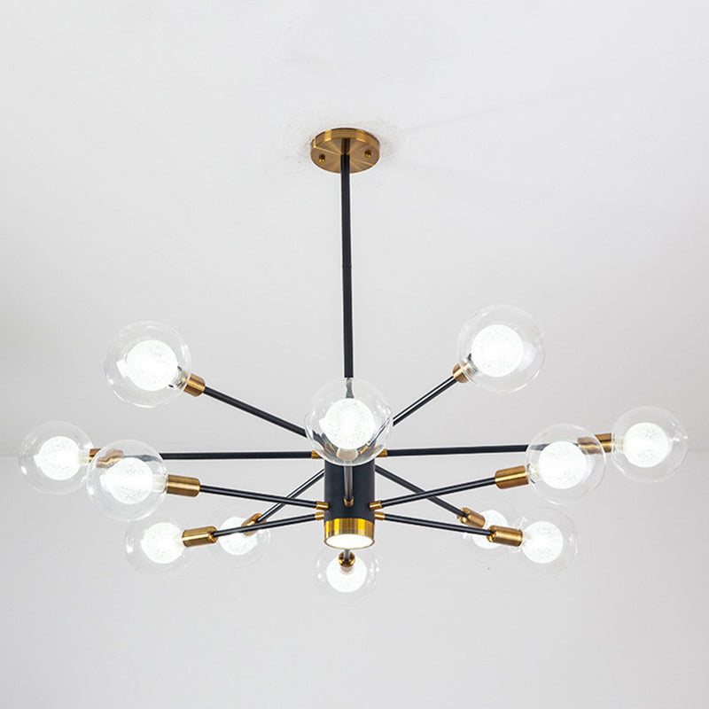 12 Lampadella in vetro leggero Lampaggio Light Minimalist Style Lampone dell'illuminazione in nero in nero