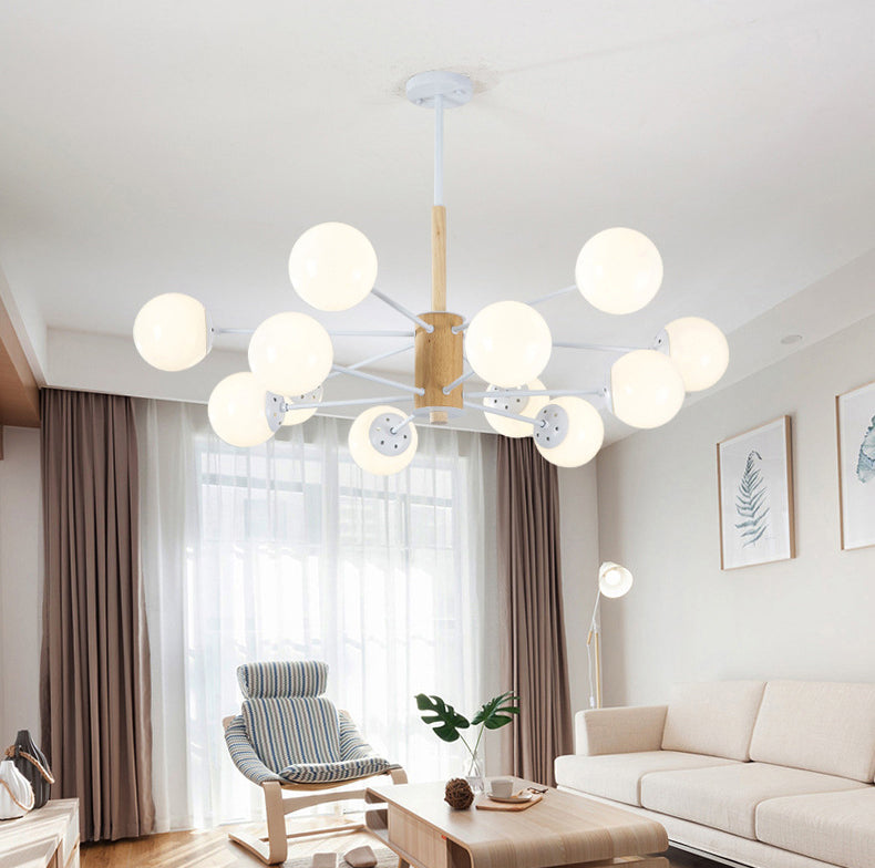 Lampada lampadina rotonda in vetro Stile minimalista 12 Lumo bianco Lampone a sospensione