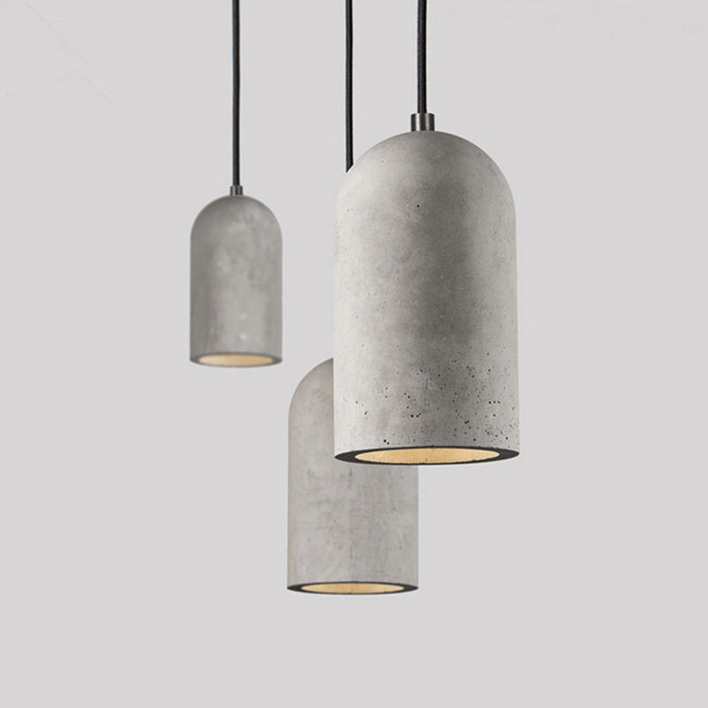 Zylinder Restaurant Hanging Anhängerlampe Zement moderne Deckenheize Hell in Grau
