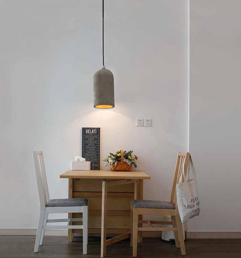 Restaurant de cylindre suspension suspendue ciment moderne pendant plafond lumière en gris