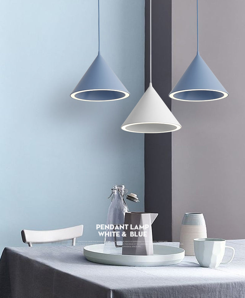 Makaroon -Mini -Anhänger -Leuchten -Leuchten -Aluminiumkegelform -Pendellampe zum Dinging -Tisch