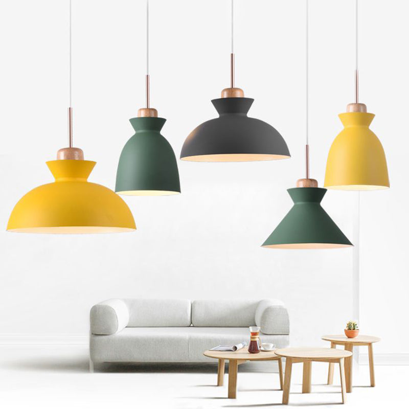 Aluminum Macaroon Hanging Light Contemporary Style Mini Suspension Lighting Fixture for Bedroom Kitchen