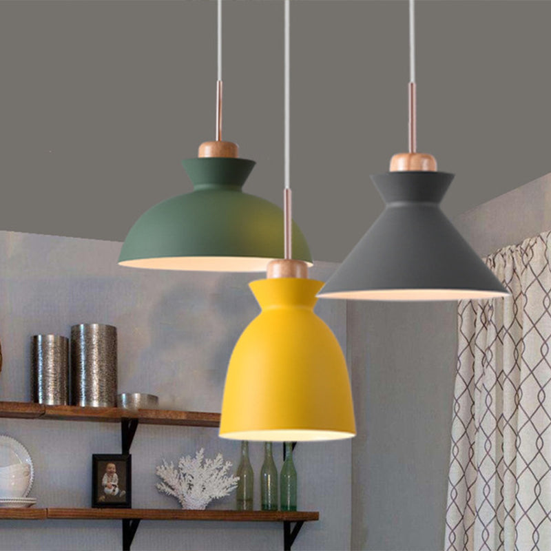 Aluminum Macaroon Hanging Light Contemporary Style Mini Suspension Lighting Fixture for Bedroom Kitchen