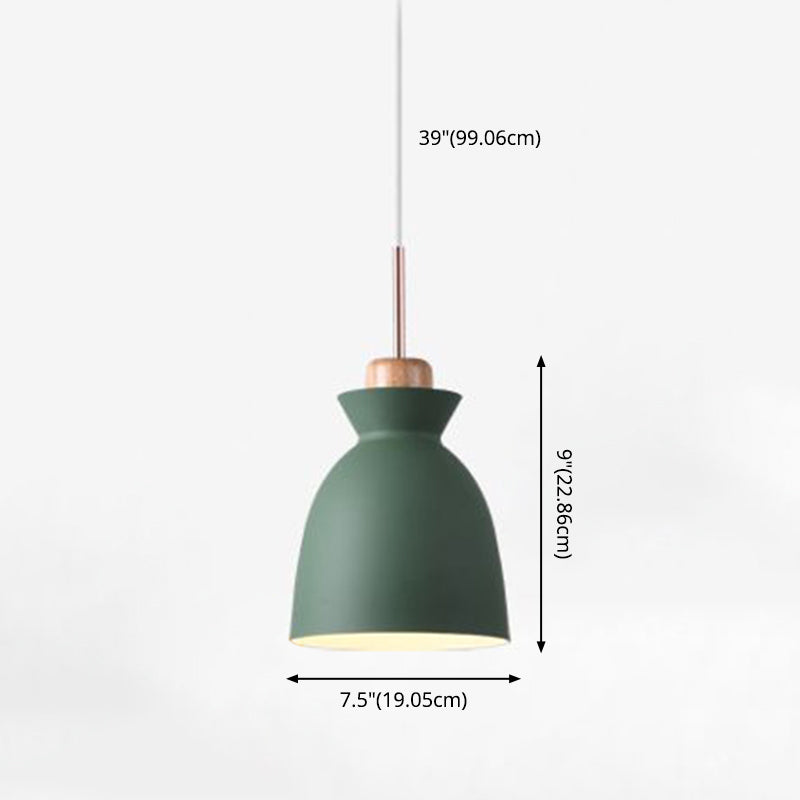 Aluminum Macaroon Hanging Light Contemporary Style Mini Suspension Lighting Fixture for Bedroom Kitchen