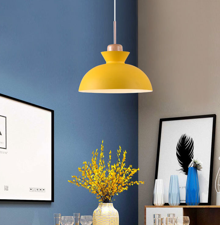 Aluminum Macaroon Hanging Light Contemporary Style Mini Suspension Lighting Fixture for Bedroom Kitchen