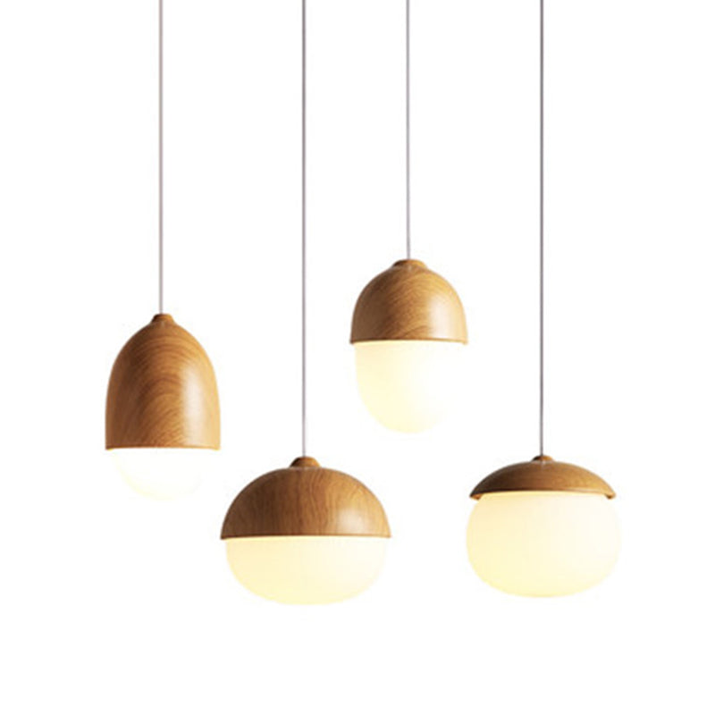 1 luces colgantes de forma especial ligera nueces creativas mini lámpara colgante en sombra de vidrio