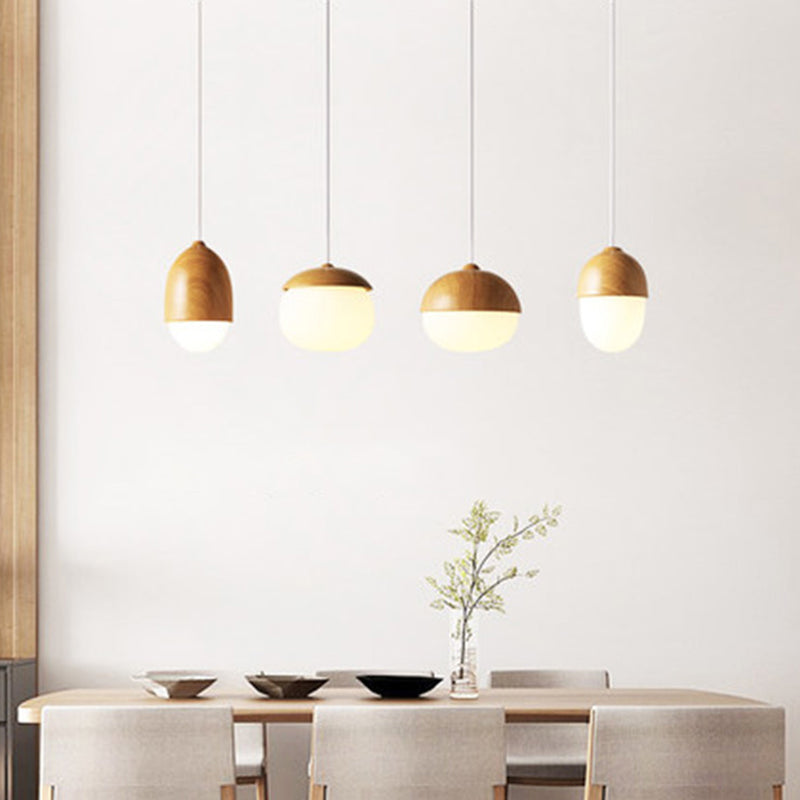 1 luces colgantes de forma especial ligera nueces creativas mini lámpara colgante en sombra de vidrio