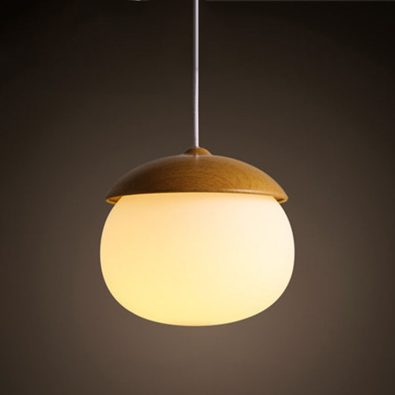 1 luces colgantes de forma especial ligera nueces creativas mini lámpara colgante en sombra de vidrio