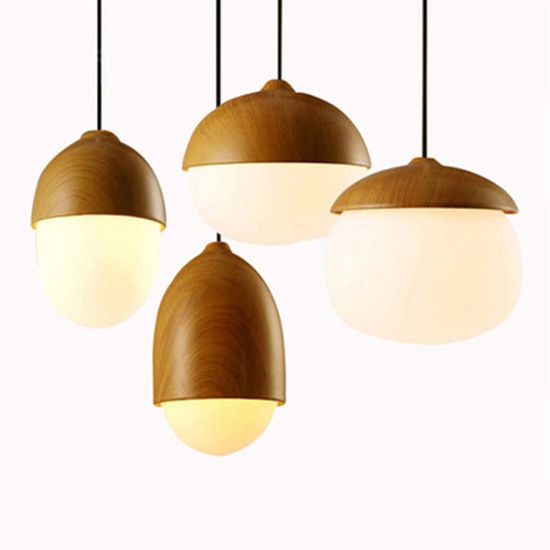 1 luces colgantes de forma especial ligera nueces creativas mini lámpara colgante en sombra de vidrio