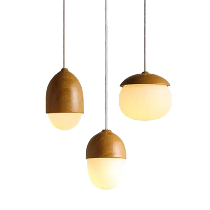 1 luces colgantes de forma especial ligera nueces creativas mini lámpara colgante en sombra de vidrio