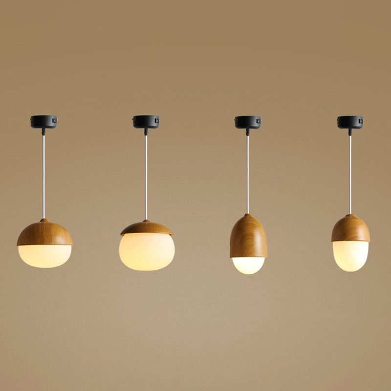 1 luces colgantes de forma especial ligera nueces creativas mini lámpara colgante en sombra de vidrio