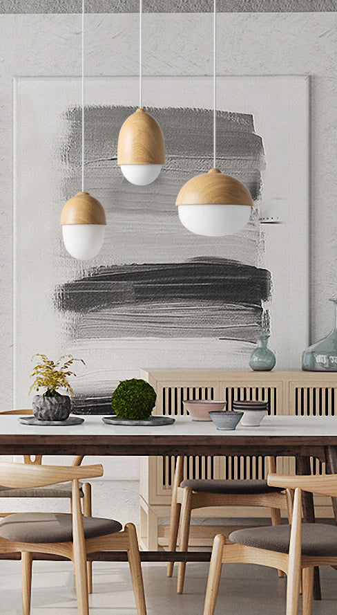 1 luces colgantes de forma especial ligera nueces creativas mini lámpara colgante en sombra de vidrio