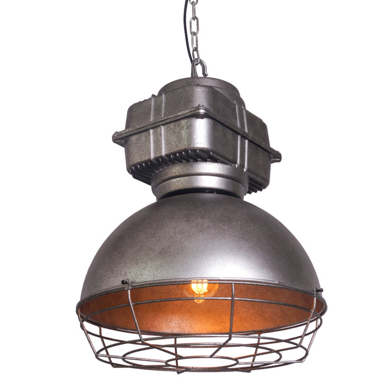Retro mijnlicht lichtvormige metalen verlichting armatuur 16 "brede industriële stijl enkele lamp suspensielamp met verstelbare hangende ketting