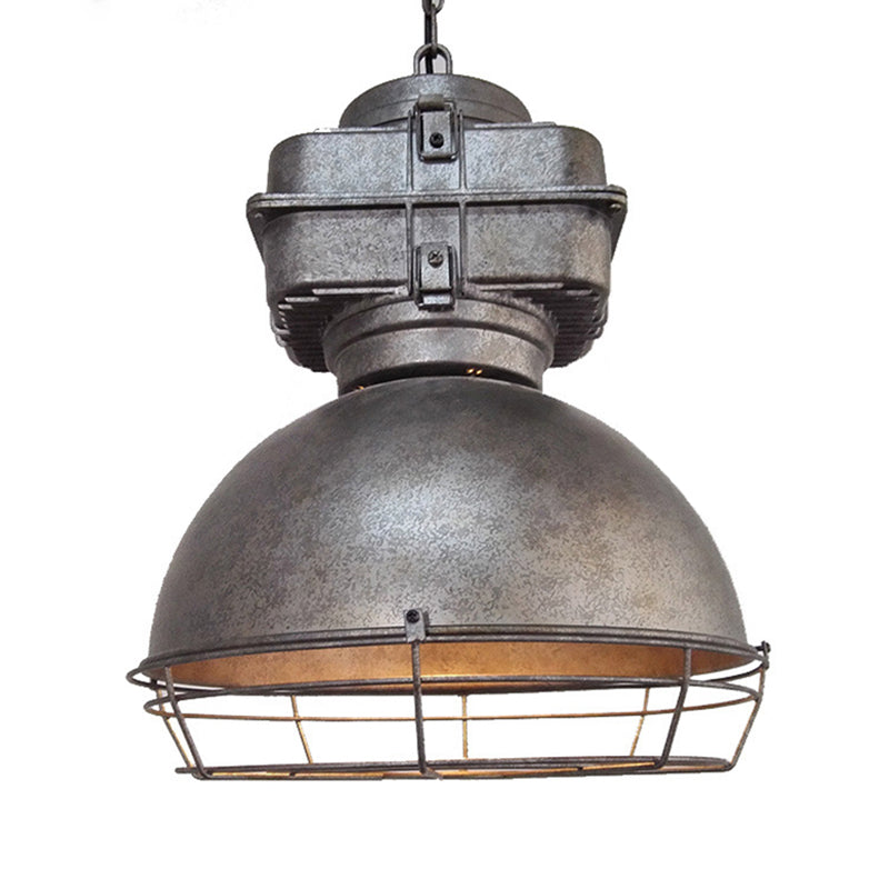 Retro mijnlicht lichtvormige metalen verlichting armatuur 16 "brede industriële stijl enkele lamp suspensielamp met verstelbare hangende ketting