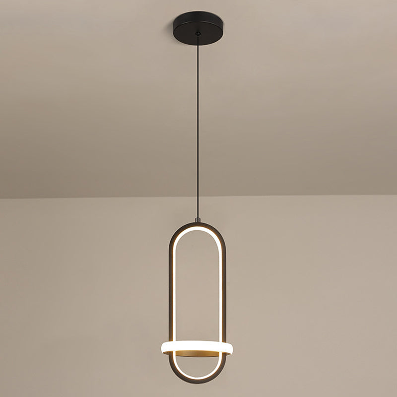 Oval Aluminium Ceiling Pendant 47"Suspension Wire Ceiling Pendant Light for Bedside