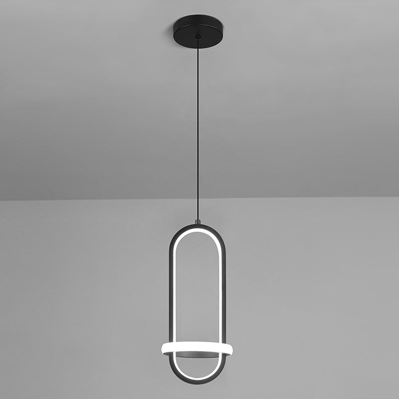 Oval Aluminium Ceiling Pendant 47"Suspension Wire Ceiling Pendant Light for Bedside