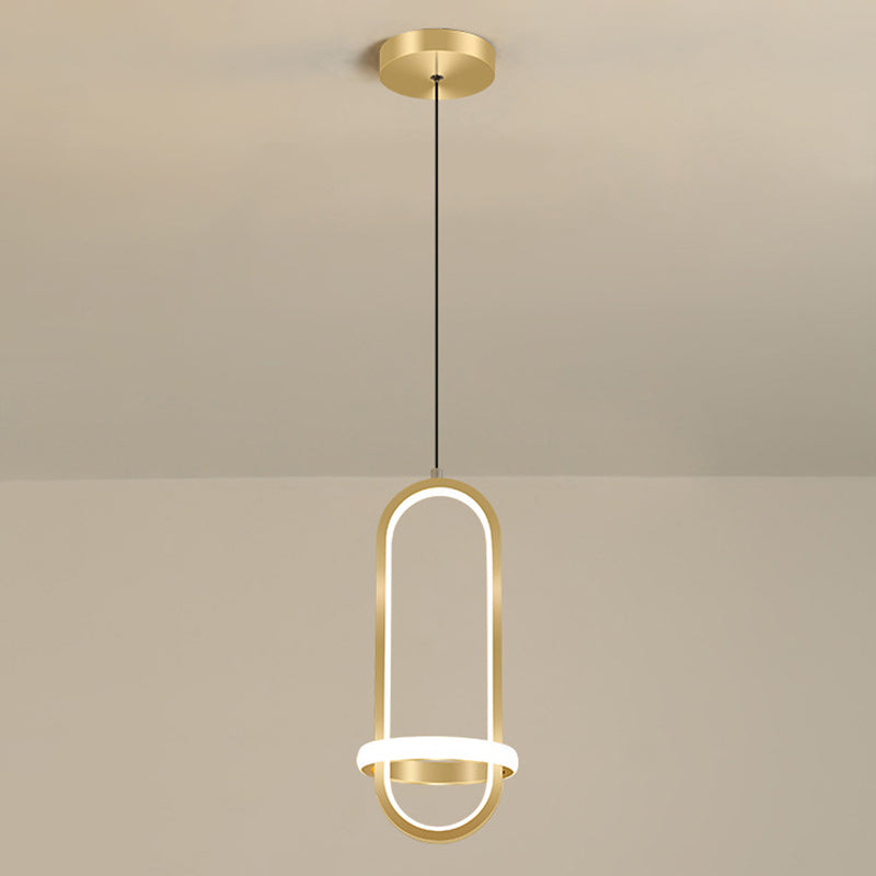 Oval Aluminium Ceiling Pendant 47"Suspension Wire Ceiling Pendant Light for Bedside