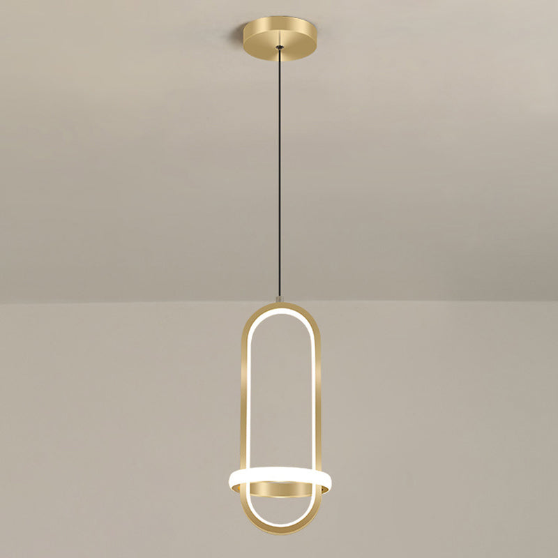 Oval Aluminium Ceiling Pendant 47"Suspension Wire Ceiling Pendant Light for Bedside