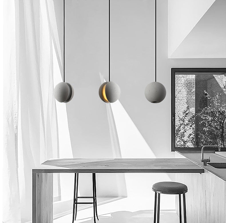 Globe Cement Anhänger Beleuchtung Minimalist Grey Down Mini Anhänger für das Restaurant