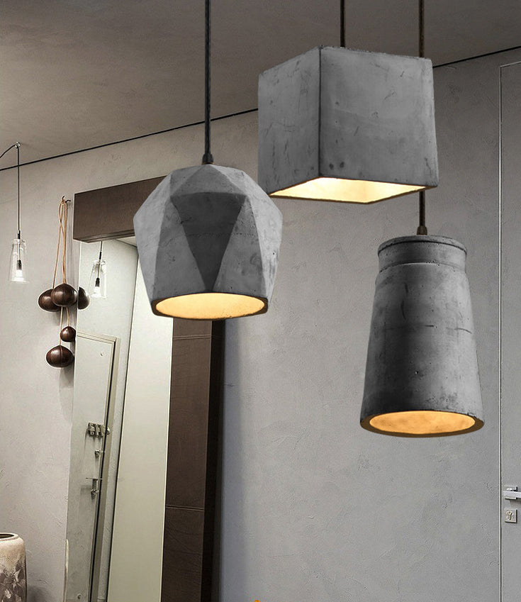 Pendentif de plafond géométrique Simplicité Ciment Dinning Room Pendant Light Kit en gris