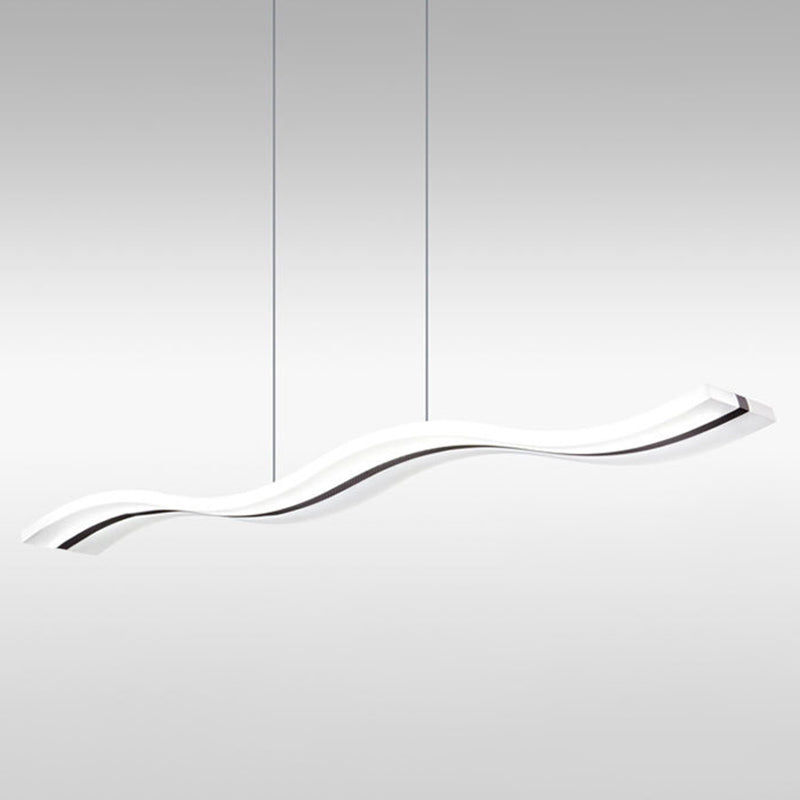 39.3" Length Wave Shaped LED Island Light Nordic Simplicity Style Long Strip Acrylic Lighting Fixture for Kitchen Bar