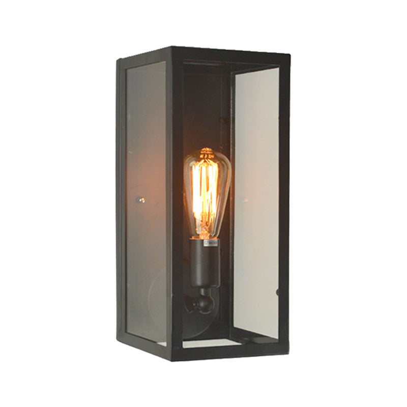 Iluminación de pared de vidrio transparente de pared rectangular industrial vintage para cafetera para cafetería