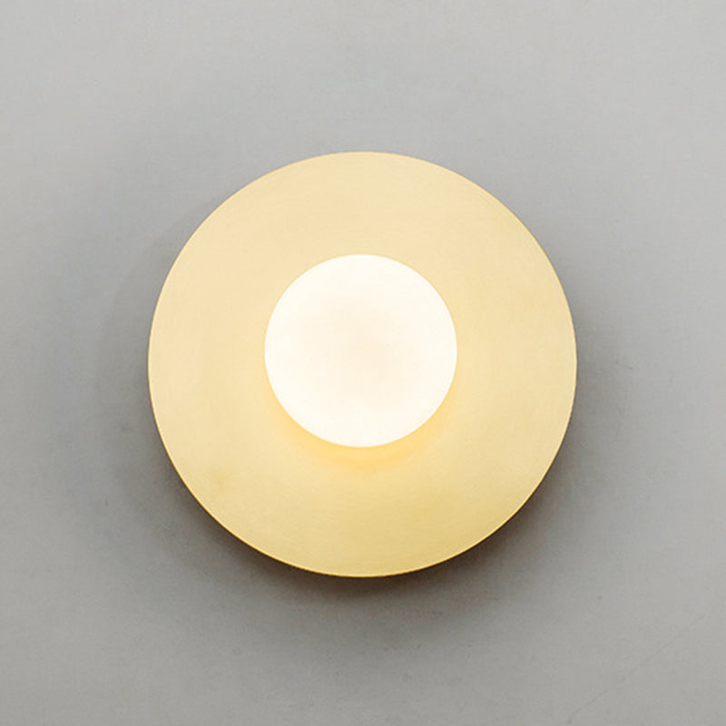 Altezza da 9 pollici in metallo rotondo Punzione murale Sconce Post-Moderna Bianco in vetro bianco Mini Mini Mini Luce da parete