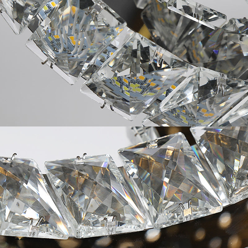 Kristallauto -Form Kronleuchter Leuchte zeitgenössische LED -Pendellampe in Schwarz