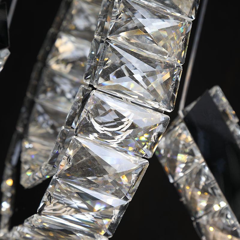Luz de la lámpara de cristal de polígono LED Minimalista LED Black Colgante de iluminación de iluminación