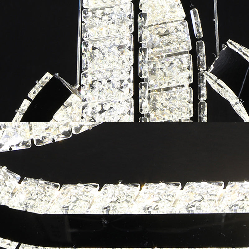 Ovaal gevormde kroonluchter lichtarmatuur LED Minimalistische hangende lampkit in zwart