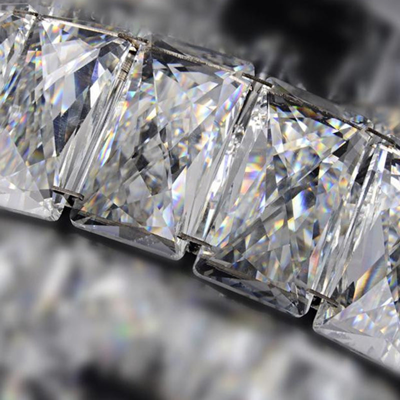 Circle Bedroom Flush Mount Lighting Crystal LED Contemporary Flush Light in Chrome, Warm/White Light