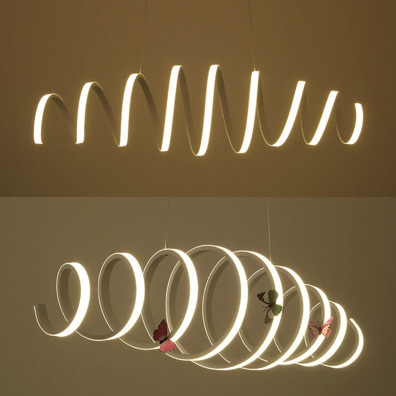 Weiße Acryl-federförmige LED-Kronleuchter Licht zeitgenössischer Minimalismus-Esszimmer Beleuchtung