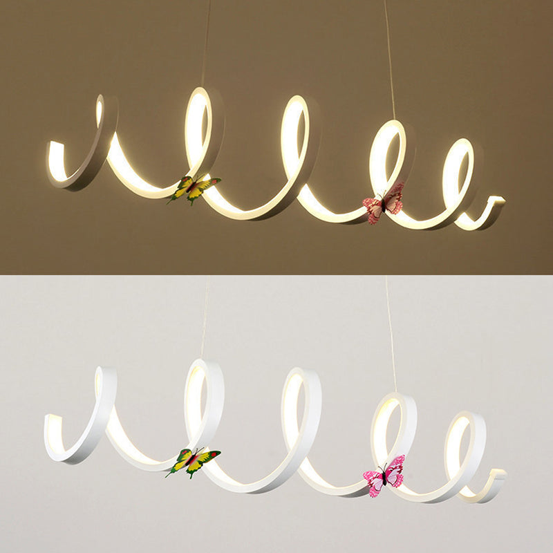 Weiße Acryl-federförmige LED-Kronleuchter Licht zeitgenössischer Minimalismus-Esszimmer Beleuchtung