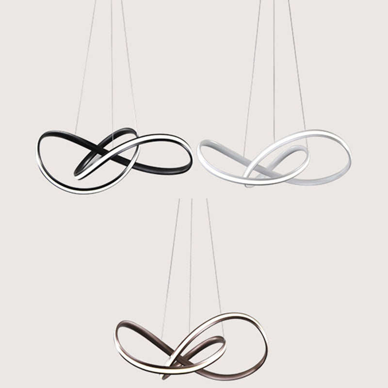 Contemporary Style Minimalism LED Line Light Aluminum Lamp Body Living Room Lighting Fixture with 39.3" Adjustable Hanging Wire