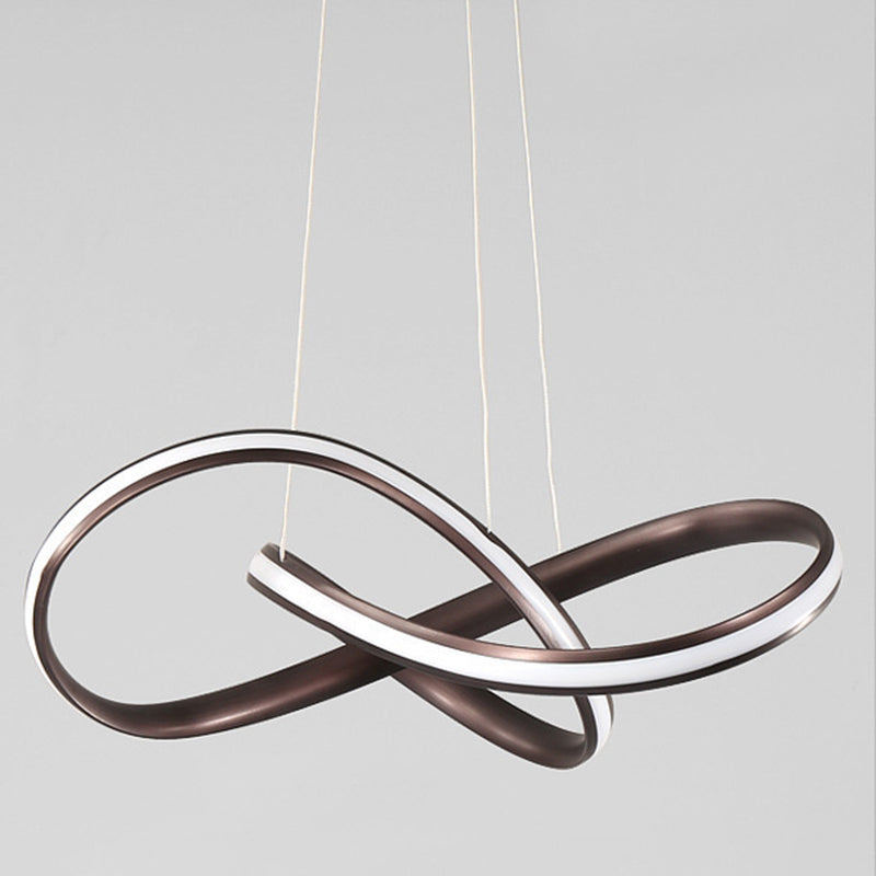 Contemporary Style Minimalism LED Line Light Aluminum Lamp Body Living Room Lighting Fixture with 39.3" Adjustable Hanging Wire