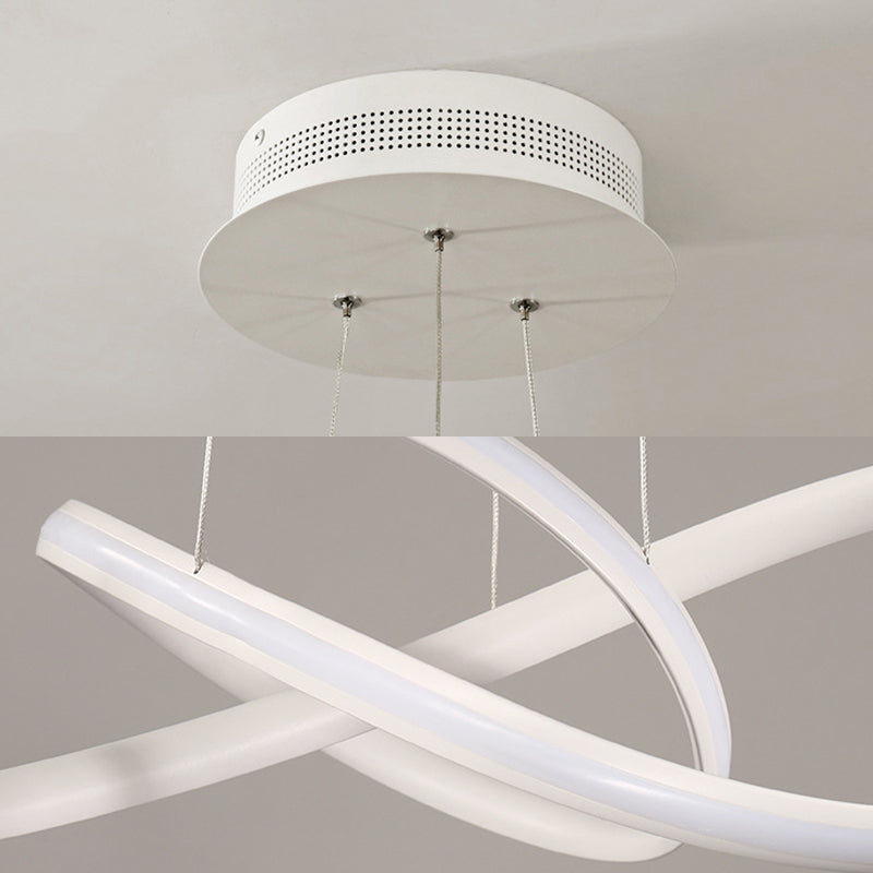 Contemporary Style Minimalism LED Line Light Aluminum Lamp Body Living Room Lighting Fixture with 39.3" Adjustable Hanging Wire