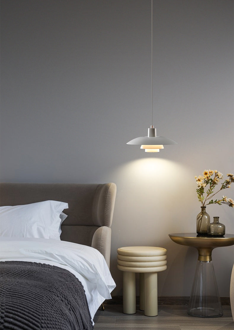 15 Inches Wide Nordic Style Simplicity Hanging Light Single Bulb UFO Shaped Creative Suspension Lamp in Pure White