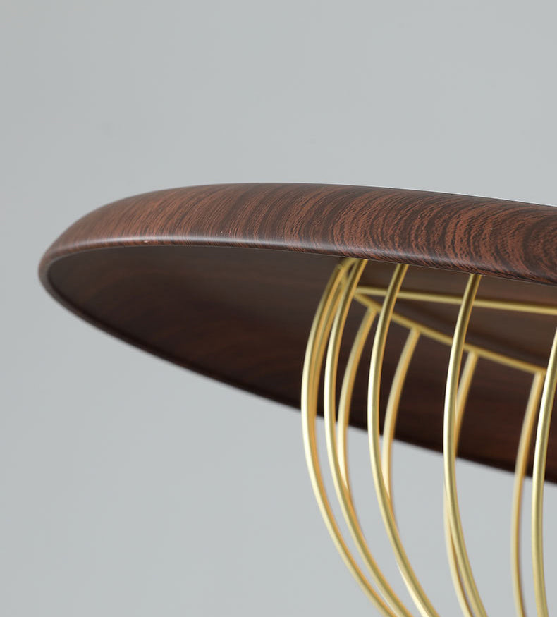 1 lumière en bois simplicité légère suspendue avec une nuance de fer en fer