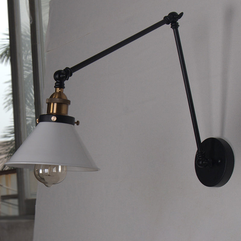 Luci da parete del braccio oscillante in stile industriale retrò per la camera da letto per camera da letto