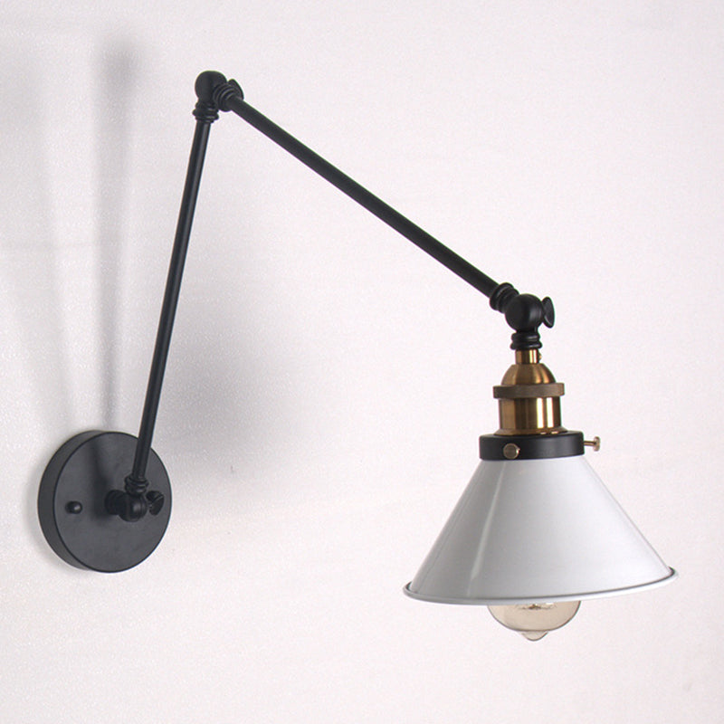 Luci da parete del braccio oscillante in stile industriale retrò per la camera da letto per camera da letto