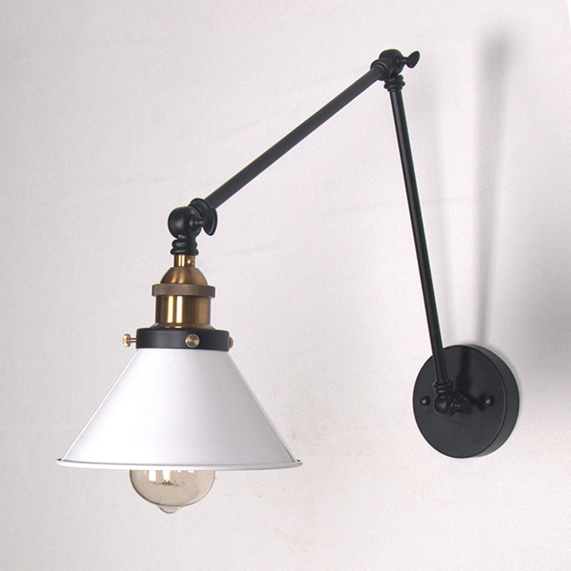 Luci da parete del braccio oscillante in stile industriale retrò per la camera da letto per camera da letto