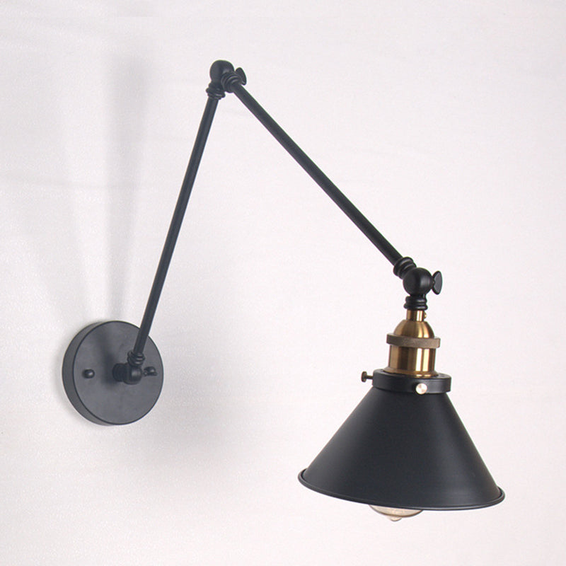 Luci da parete del braccio oscillante in stile industriale retrò per la camera da letto per camera da letto