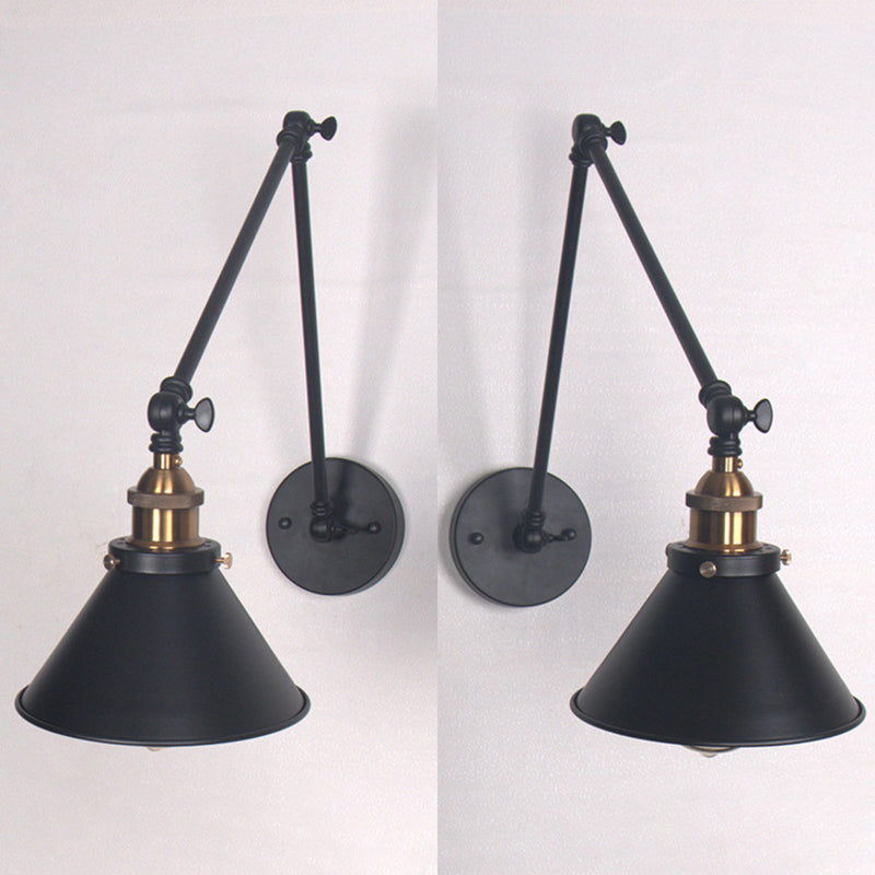 Luci da parete del braccio oscillante in stile industriale retrò per la camera da letto per camera da letto