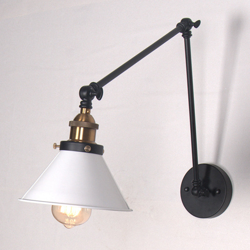 Luci da parete del braccio oscillante in stile industriale retrò per la camera da letto per camera da letto